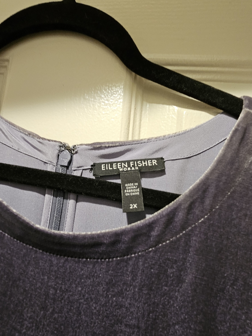 Eileen Fisher Deep Purple Asymmetrical Velvet Tunic - Picture 3 of 3
